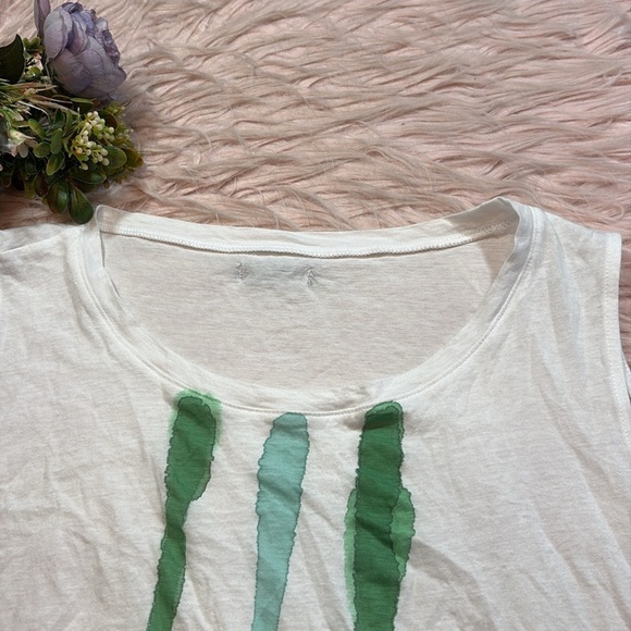 ARCHIVIOB Knitting Club Watercolor Paint White Tank Top sz L - Picture 3 of 9